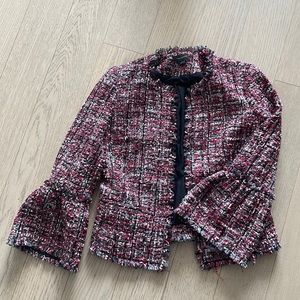 Ann Taylor Boucle Tweed-Like Short Blazer